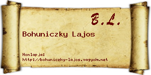 Bohuniczky Lajos névjegykártya