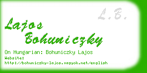 lajos bohuniczky business card